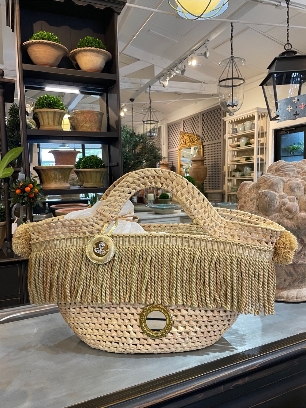 Tizzini x AuthenticProvence Italian Woven Straw Tote Bag - Natural